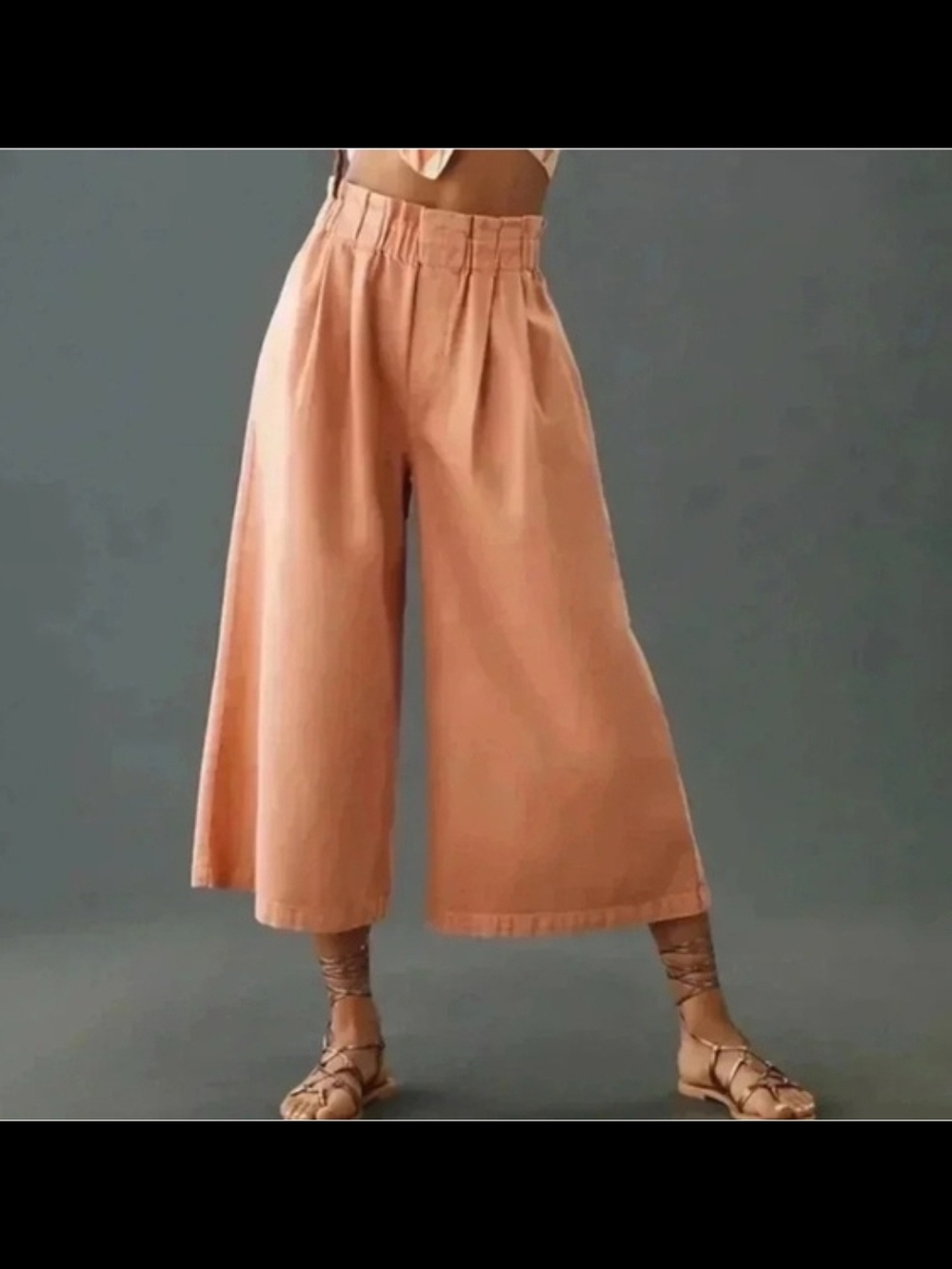 NWOT Pilcro Wide-Leg Paperbag Pants (Salmon Color, Not Peach)